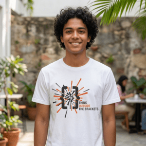 Think Outside the Brackets Coding Graphic T-Shirt | Programmer Tee