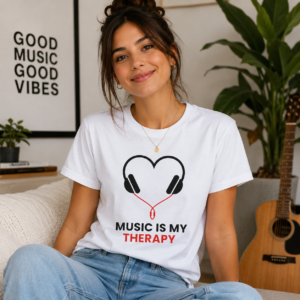 Music Is My Therapy Unisex Softstyle T-Shirt | Music Lover Graphic Tee