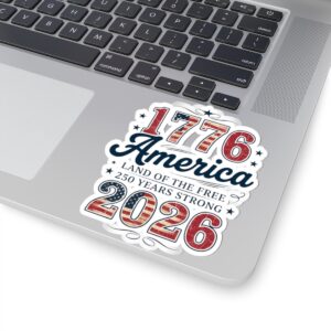 America Typography Sticker | 4th of July Vintage Americana, Stars